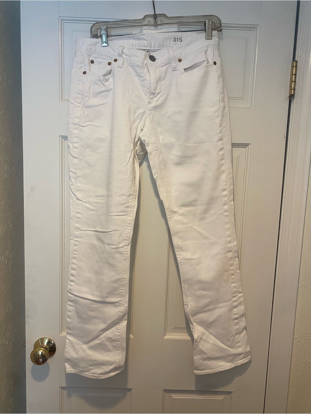 J. Crew White Denim matchstick Straight-Leg Jeans 31S summer nautical minimalist